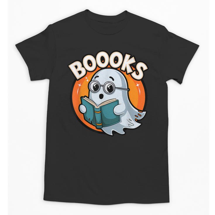 BOOOKS Cute Ghost Reading Books  Halloween Unisex T-Shirt