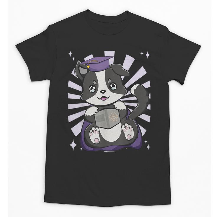 Border Collie Dog Lover Cute Anime School Graduation Men Women Kids Unisex T-Shirt