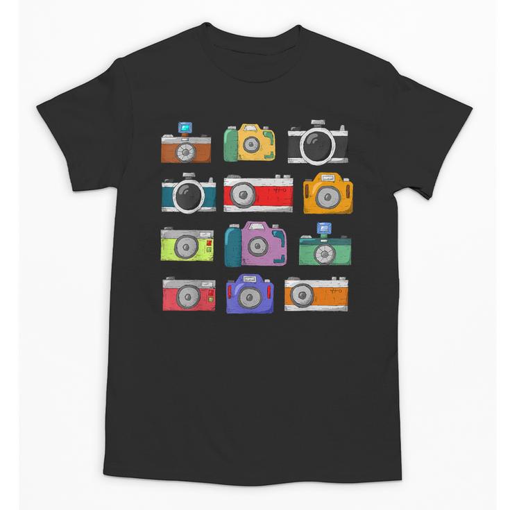 Camera Hand Drawn Old Nostalgia Retro Lens Styles Unisex T-Shirt