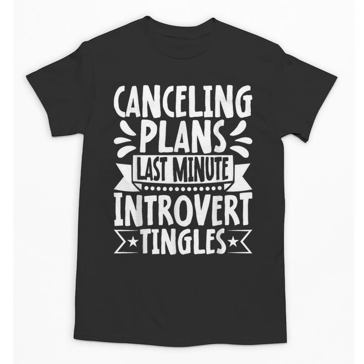 Canceling Plans Last Minute Introvert Tingles Alone Time Unisex T-Shirt