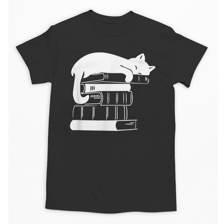 Cat Book Books And Cats Cat Lover Cat Mom Book Lovers Unisex T-Shirt