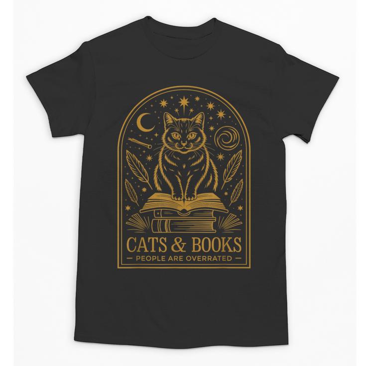 Cats And Books Because People Are Overrated Unisex T-Shirt