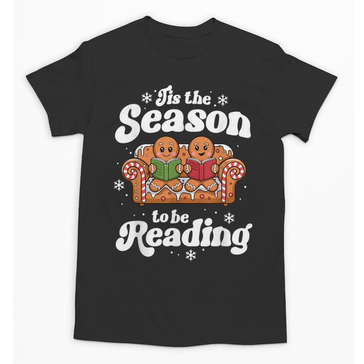 Christmas Book Lover Gingerbread Library Reading Bookaholic Unisex T-Shirt