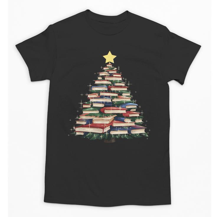 Christmas Tree Books Book Reading Bookworm Unisex T-Shirt
