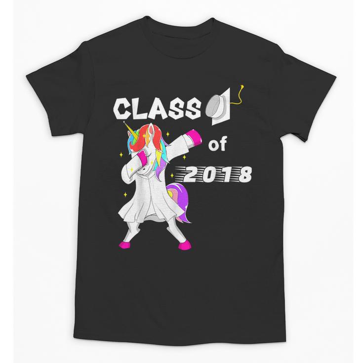 Class Of 2018 Graduation Him Her Unicorn Dabbing Shirt Unisex T-Shirt