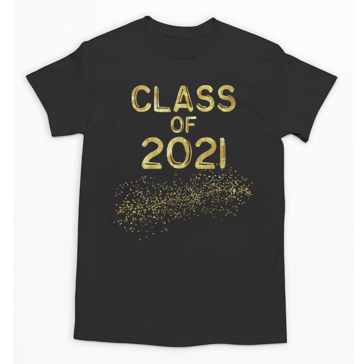 CLASS Of 2021 Gold Bokeh Confetti Fun Graduation Unisex T-Shirt