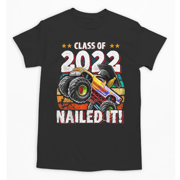 Class Of 2022 Monster Truck Graduation Cap Retro Sunset Boy Unisex T-Shirt