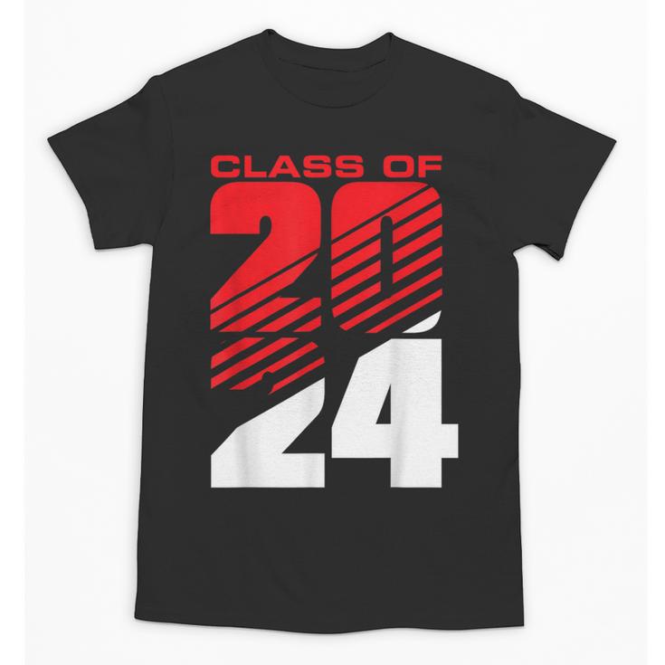 Class Of 2024 High School Senior Graduation Red Sports Style Unisex T-Shirt