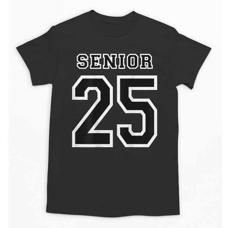 Class Of 2025 High School Senior 25 On Back Graduation Unisex T-Shirt