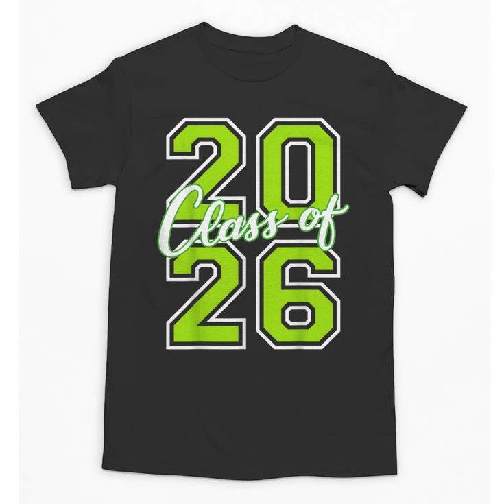 Class Of 2026 Graduation Varsity Lime Green Letters Unisex T-Shirt