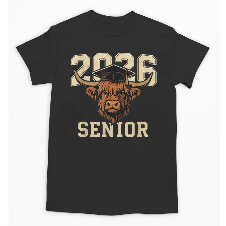 Class Of 2026 Highland Cow Senior Graduation School Pride Unisex T-Shirt