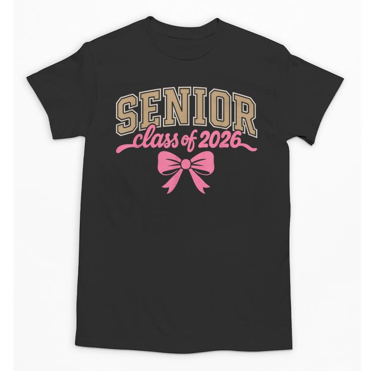 Class Of 2026 Pink Coquette Bow Senior Graduation Unisex T-Shirt