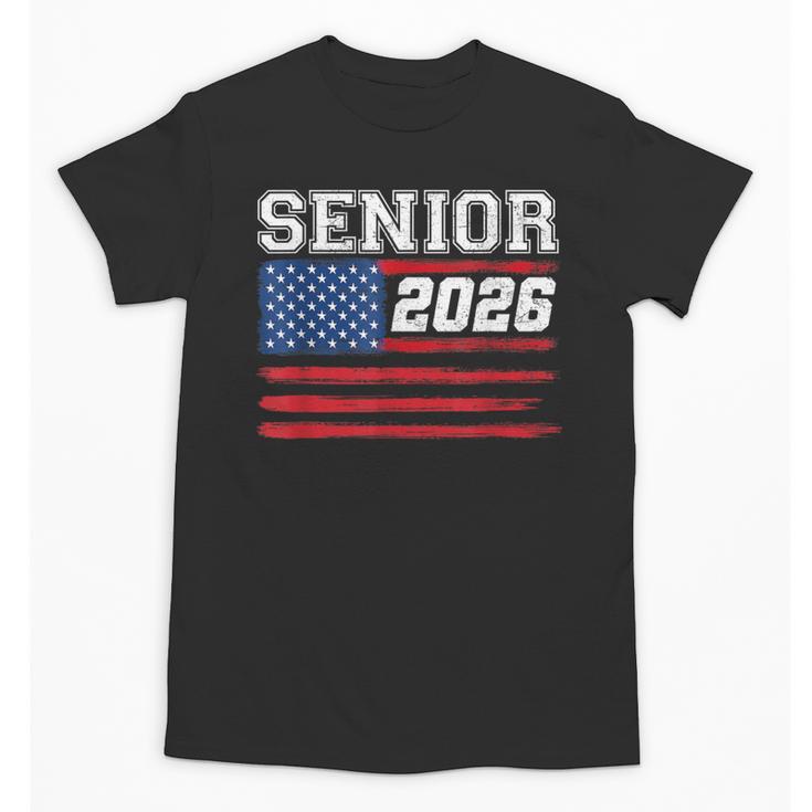 Class Of 2026 Senior Back To School American Flag Graduation Unisex T-Shirt