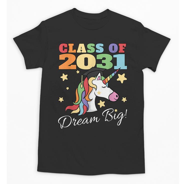 Class Of 2031 Magical Unicorn Graduation Cap Unisex T-Shirt
