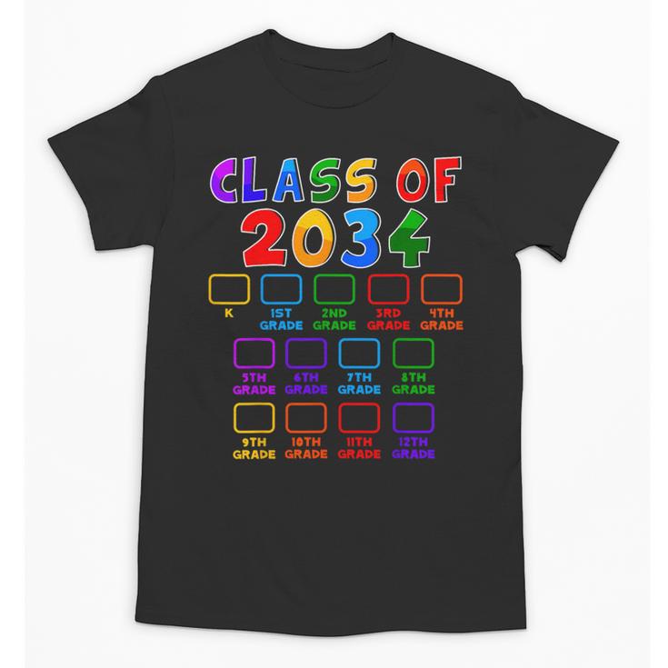 Class Of 2034 Grow With Me Graduation First Day Of School Unisex T-Shirt
