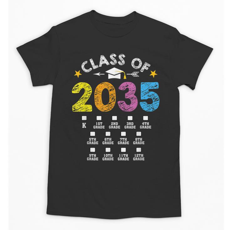 Class Of 2035 Grow With Me Checklist Graduation Unisex T-Shirt