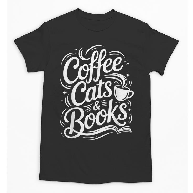 Coffee Cats & Books Reading Book Lover Reader Unisex T-Shirt