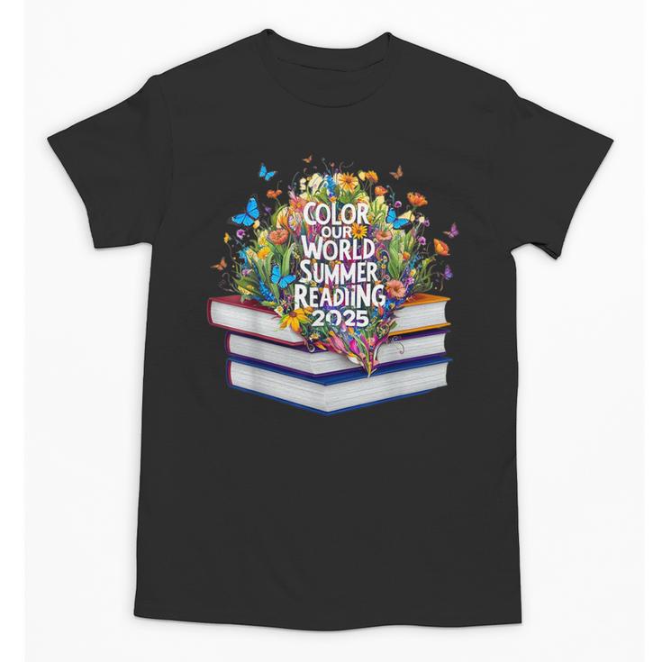 Color Our World Summer Reading 2025 Cute Book Wildflowers Unisex T-Shirt