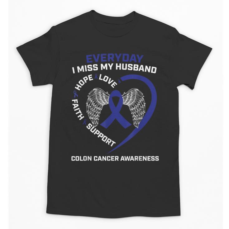 Colorectal Wings In Memory Of Husband Colon Cancer Awareness Unisex T-Shirt