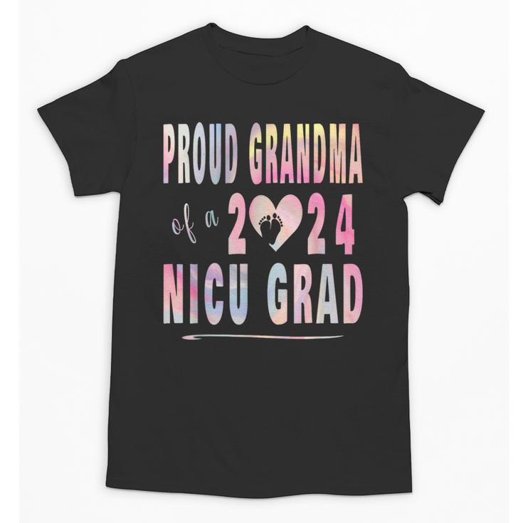 Colorful Proud Grandma 2024 NICU Graduate Baby Graduation Unisex T-Shirt