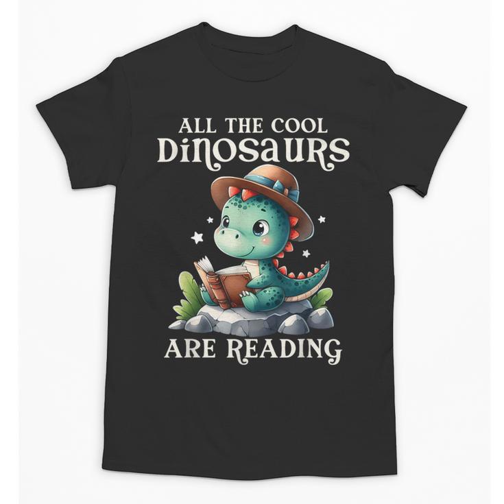 All The Cool Dinosaurs Are Reading Book Reader T-Rex Kawaii Unisex T-Shirt