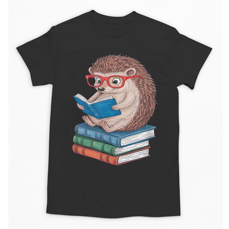 Cool Hedgehog Book Nerd Readers Unisex T-Shirt