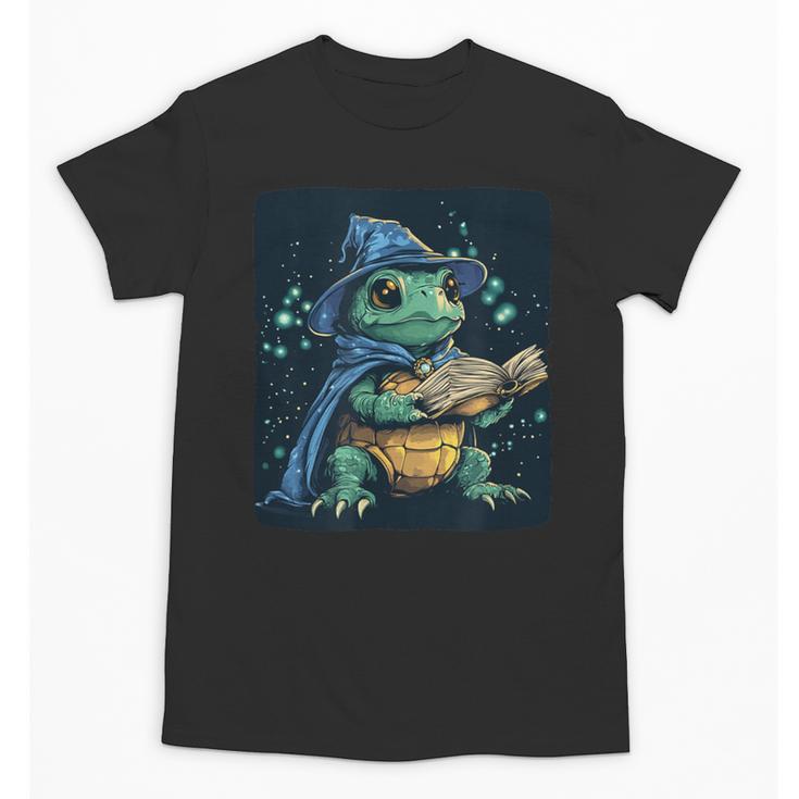 Cool Magical Book With Wizard Turtle For Adults And Kids Unisex T-Shirt