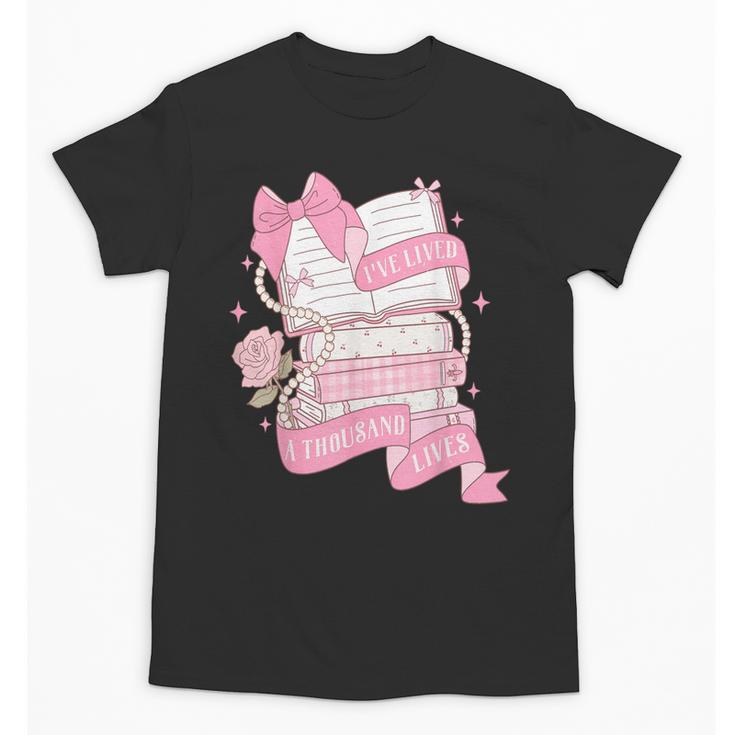 Coquette Reading Book Lover Pink Bow Bookish Mom & Daughter Unisex T-Shirt