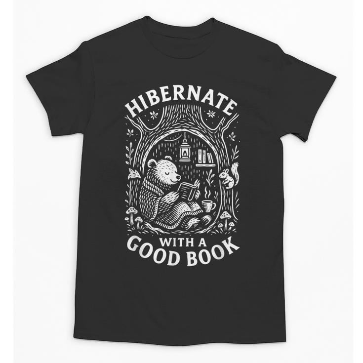 Cozy Bear Reading Hibernate With a Book Unisex T-Shirt