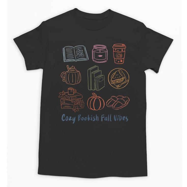 Cozy Bookish Fall Vibes Pumpkin Latte Books Autumn Reading Unisex T-Shirt