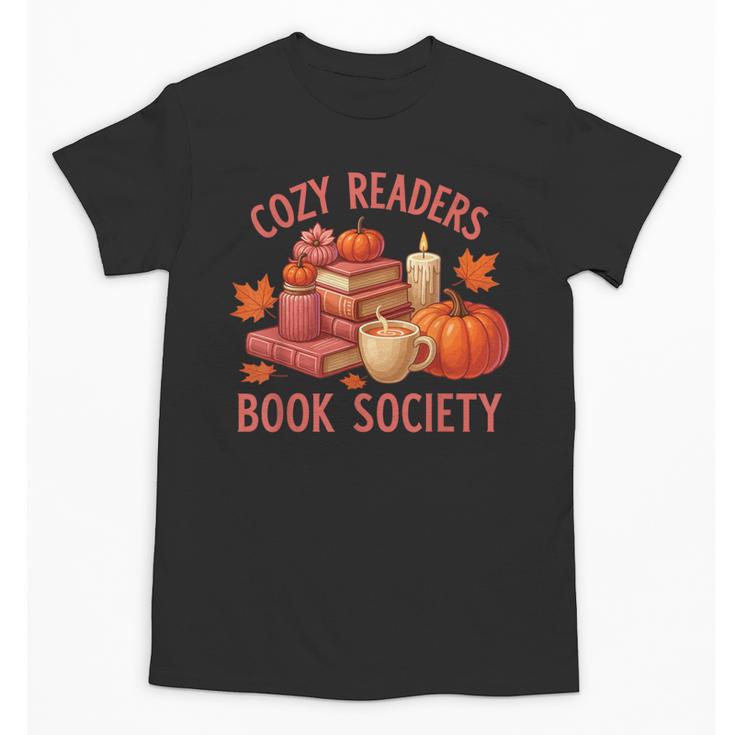 Cozy Readers Book Society Teacher Reading Floral Pumpkin Tee Unisex T-Shirt