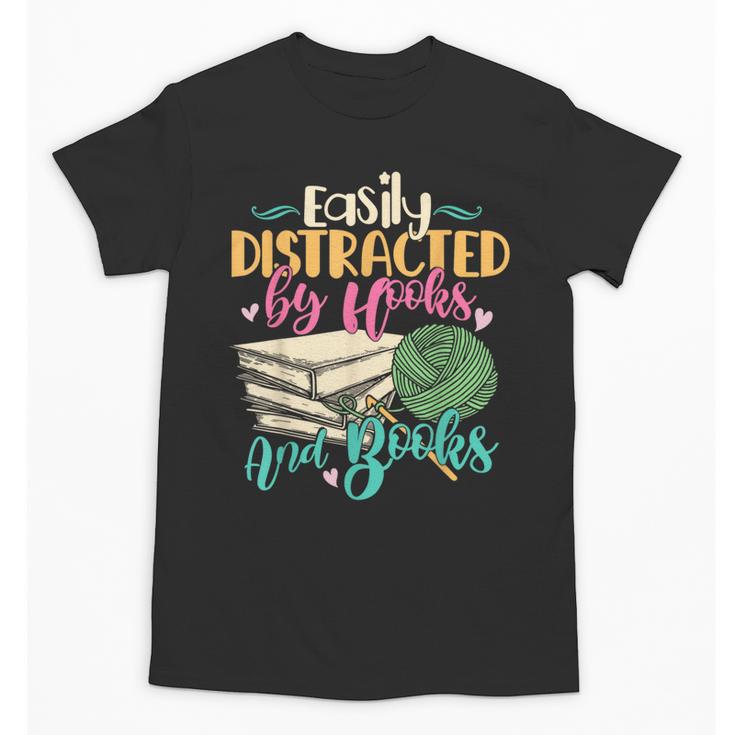 Crochet And Reading Crocheter Bookish Crocheting Book Lover Unisex T-Shirt