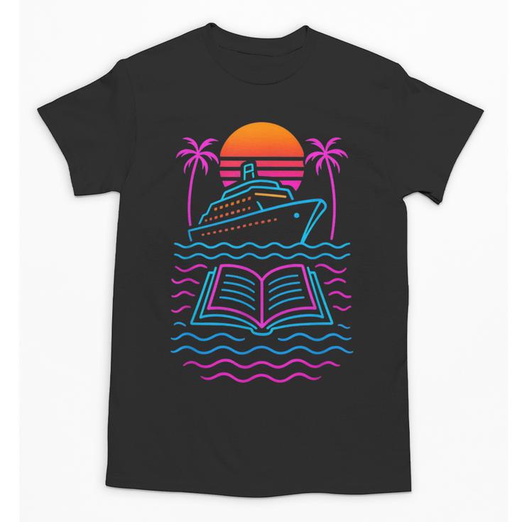 Cruise Ship Vacations Reading Book Lovers Sunset Unisex T-Shirt