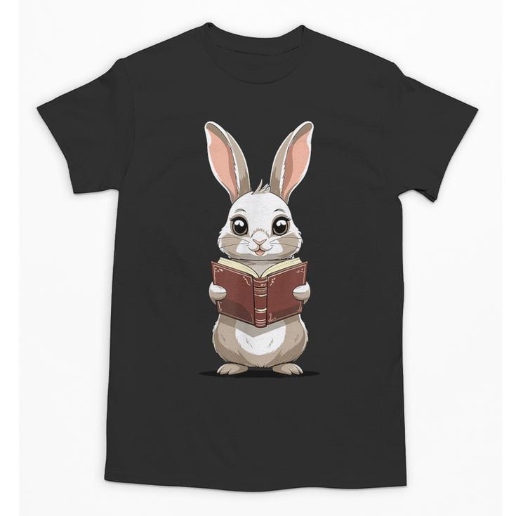 Cute Bookworm Bunny Reading For Kids And Teachers Unisex T-Shirt