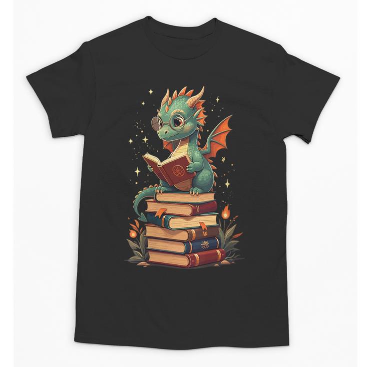 Cute Dragon Reading Book Bookworm Dragons And Books Unisex T-Shirt