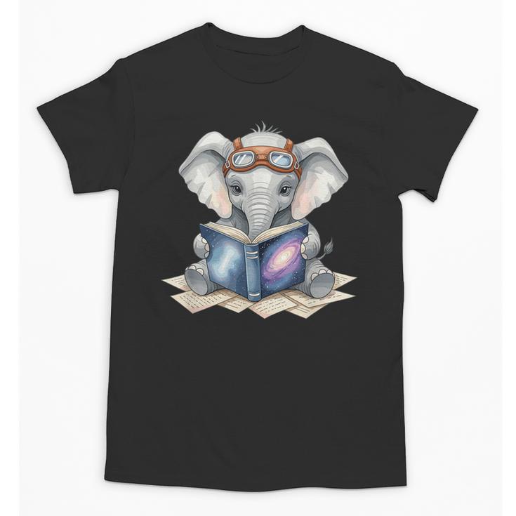 Cute Elephant Reading Universe Book Unisex T-Shirt