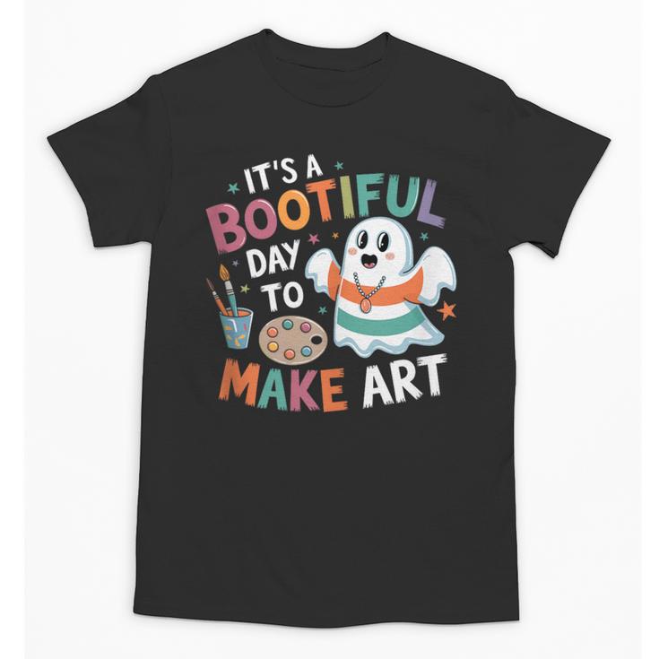 Cute Ghost Book Halloween Spooky Boo School Art Teacher Unisex T-Shirt