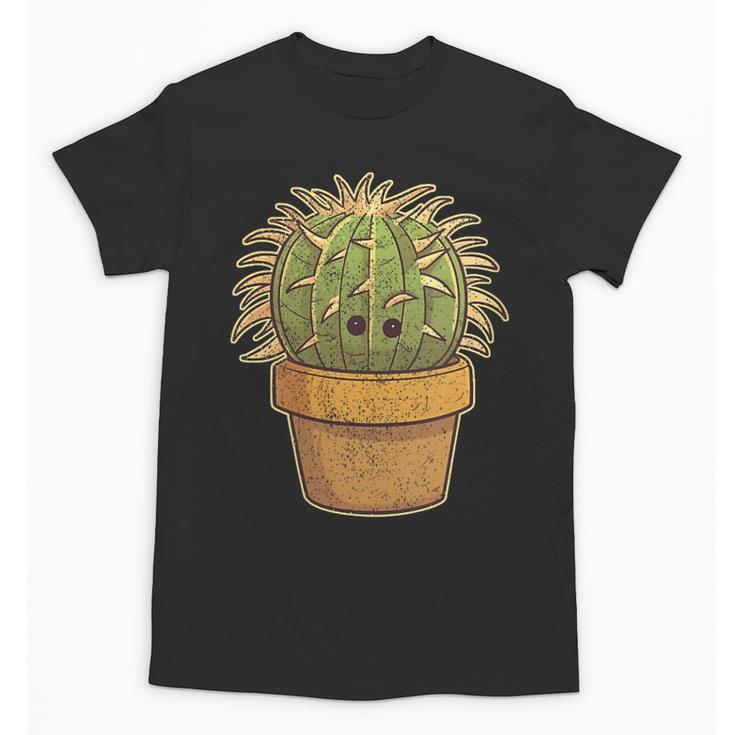 Cute Golden Barrel Cactus Introvert Distressed Unisex T-Shirt