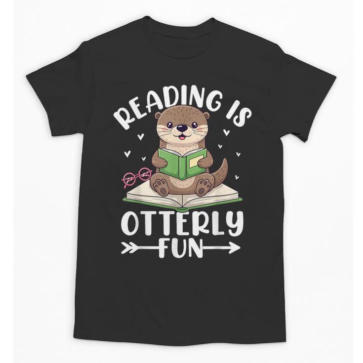 Cute Otter Reading Book Lover Sea Otters Animal Lover Unisex T-Shirt