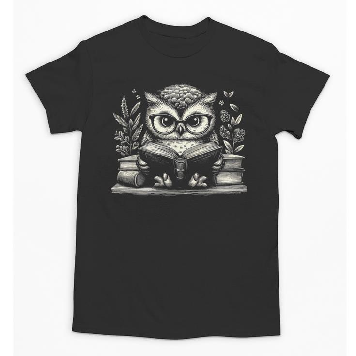 Cute Owl Reading Book Graphic Art Unisex T-Shirt