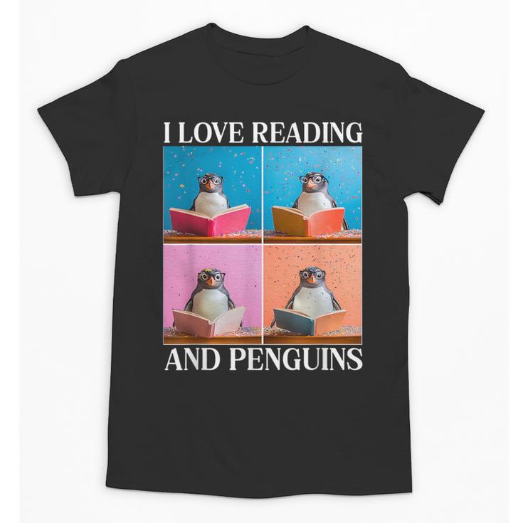 Cute Penguin Reading Book School Librarian Teacher Student Unisex T-Shirt