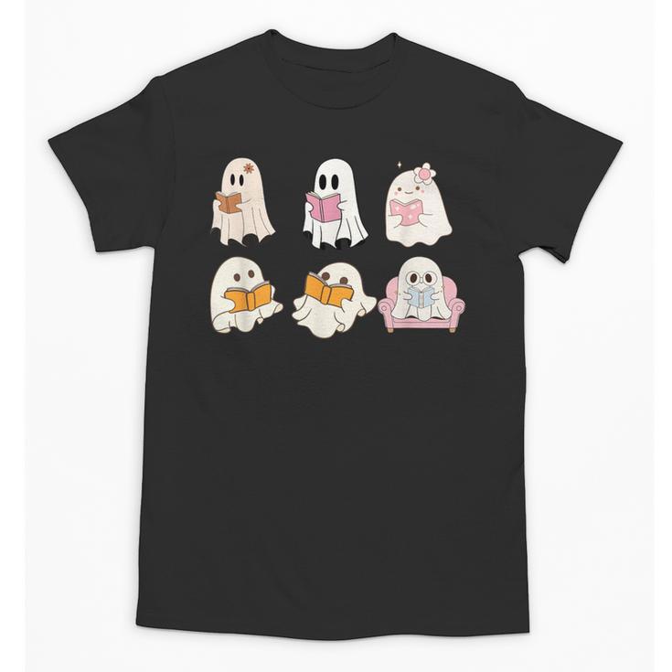 Cute Spooky Reading Book Halloween Fall Ghost Autumn Unisex T-Shirt