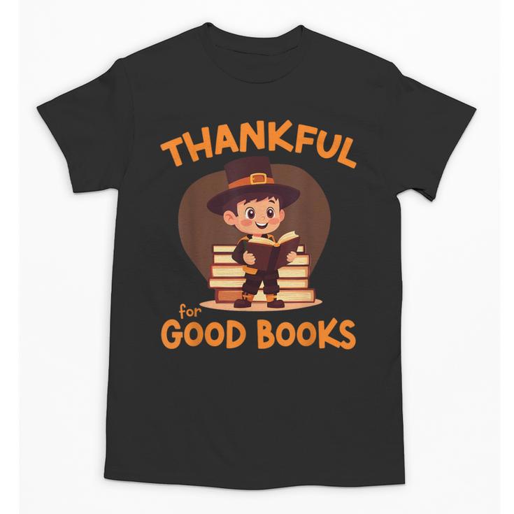 Cute Thanksgiving Teacher Librarian Thankful Reading Books Unisex T-Shirt