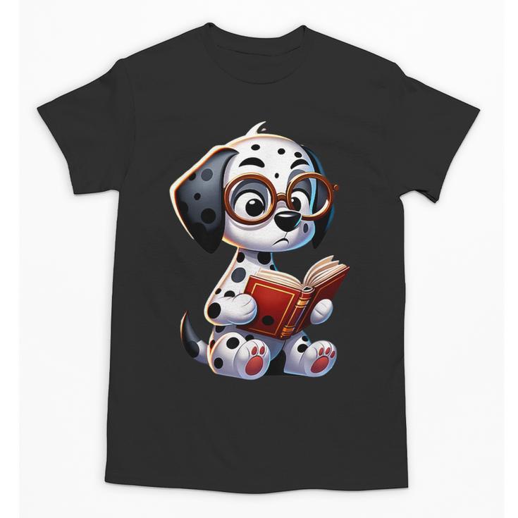 Dalmatian Reading a Book Dog Unisex T-Shirt