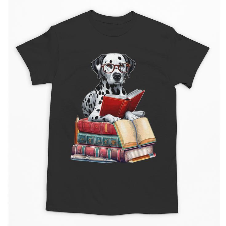 Dalmatian Reading Books Matching Bookworm Readers Librarian Unisex T-Shirt