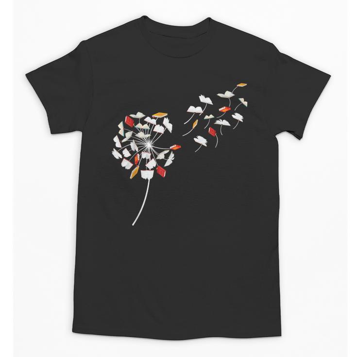 Dandelion Books Book Lover Reading Bookworm Reader Unisex T-Shirt