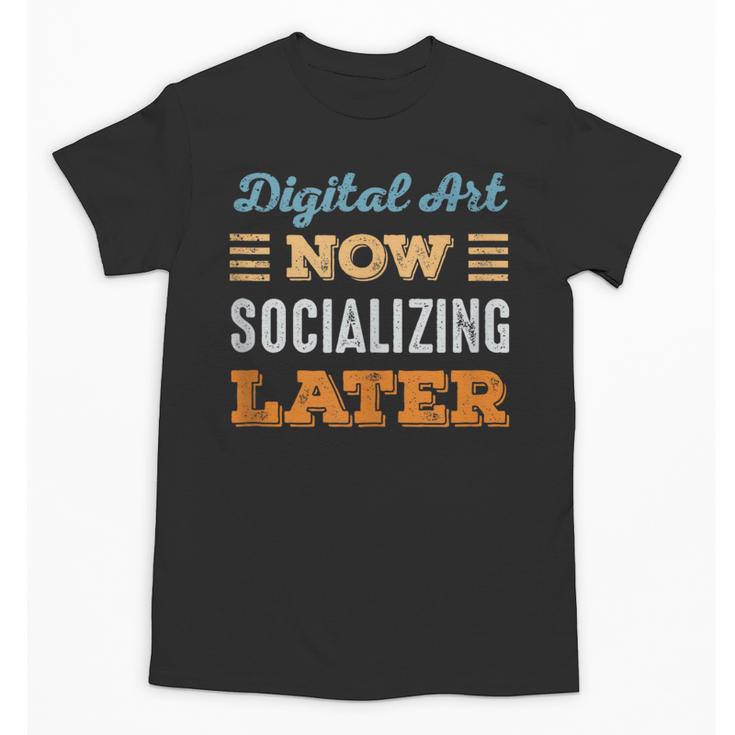 Digital Art Now Minimal Socializing Introvert Vintage Unisex T-Shirt