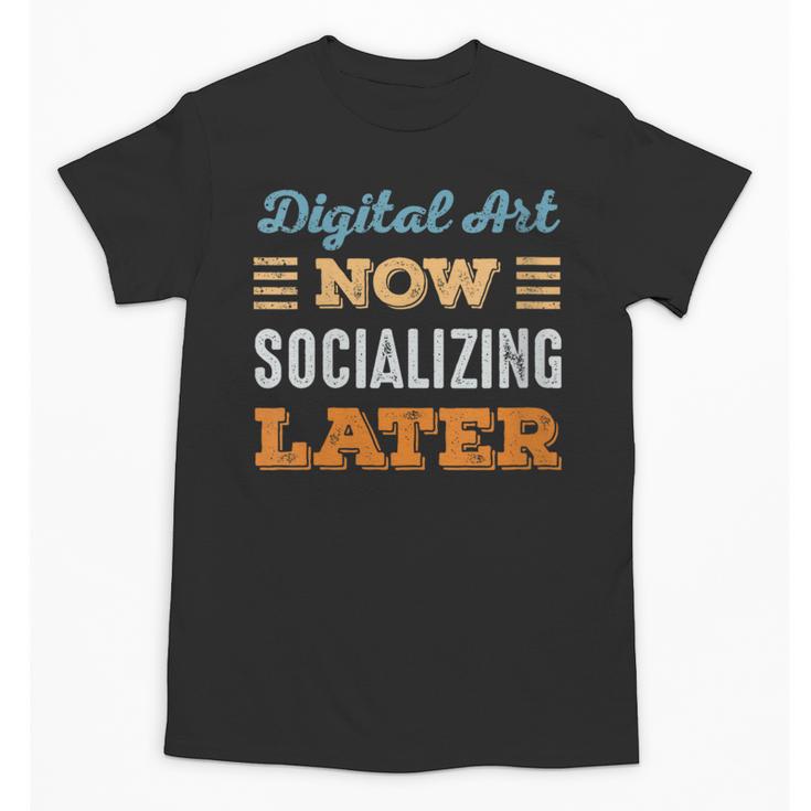 Digital Art Now Minimal Socializing Introvert Vintage Unisex T-Shirt