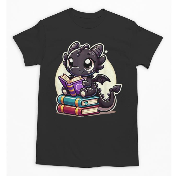 Dragon Reading A Book Cute Bookworm Book Lover Unisex T-Shirt