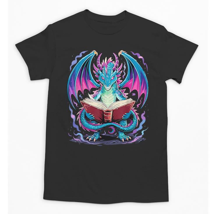 Dragon Reading Book Lover Unisex T-Shirt